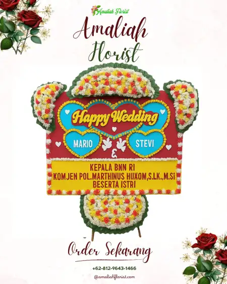 Papan Bunga Pernikahan Peraduan Waras